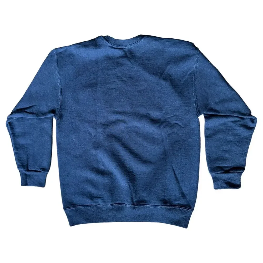 Tennessee Youth Small Pullover Sweatshirt Blue Tackle Twill Fleece Shirt Jerzees